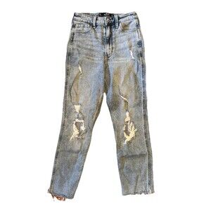 Hollister Ultra High Rise Mom Jeans vintage stretch‎ denim Size 1R or 25W 27L
